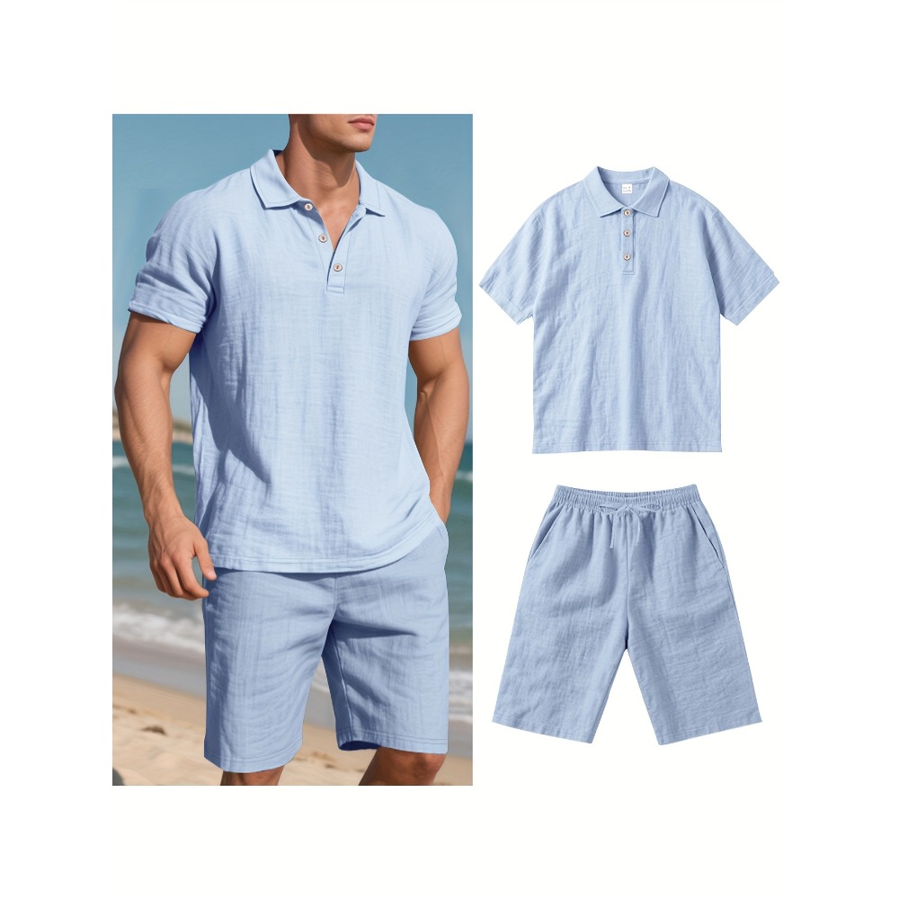 Summer Clothing Men Linen - Letni męski garnitur lniany z klapami,