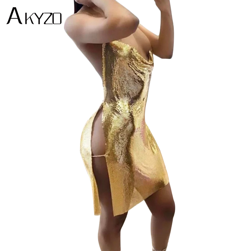 Summer Clothing H&M - 2025 seksowna cekinowa patchworkowa metalowa Mini
