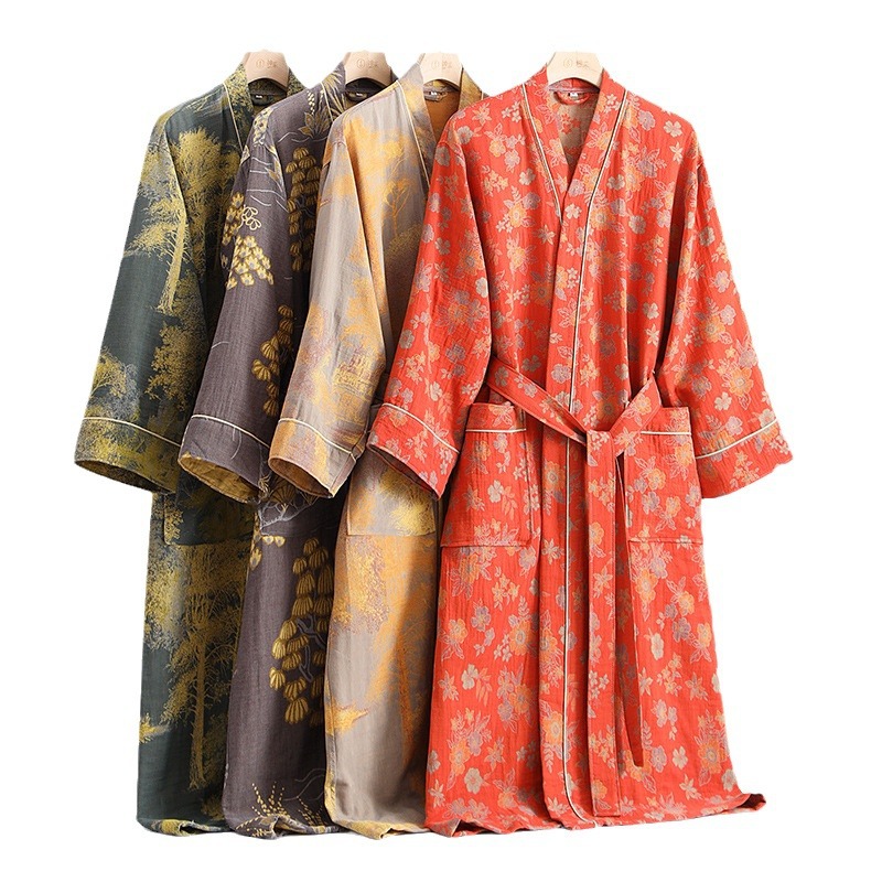 Summer Gauze Clothing - Szlafrok z czystej bawełny na wiosnę