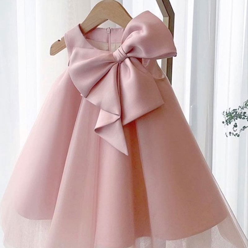 Summer Clothing Toddler - Letnia duża kokarda dziewczynka sukienka 1