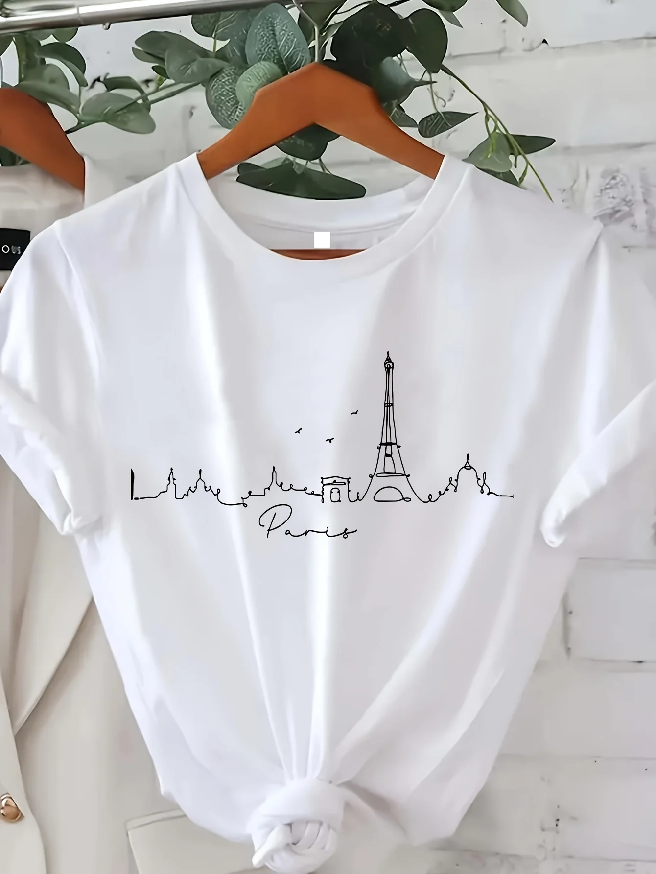 Summer Clothing In Paris - Koszulka z nadrukiem Paryża, krótki rękaw,