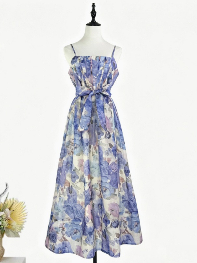 Summer Clothing Holiday - Letnia sukienka bez rękawów z elastycznym