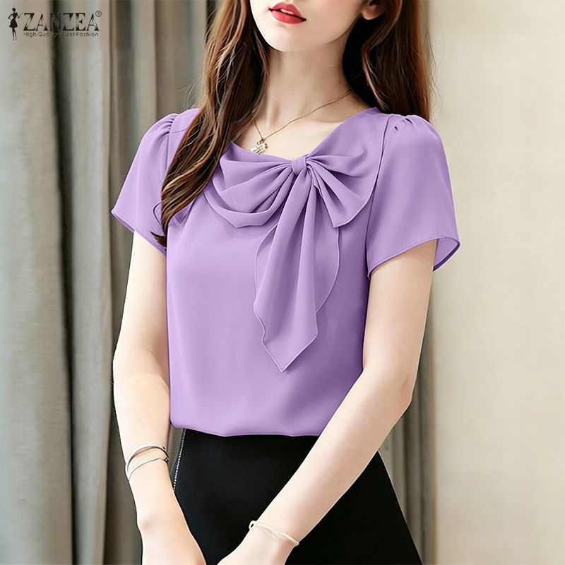 Summer Clothing Work - Letnia bluzka ZANZEA damska z dekoltem