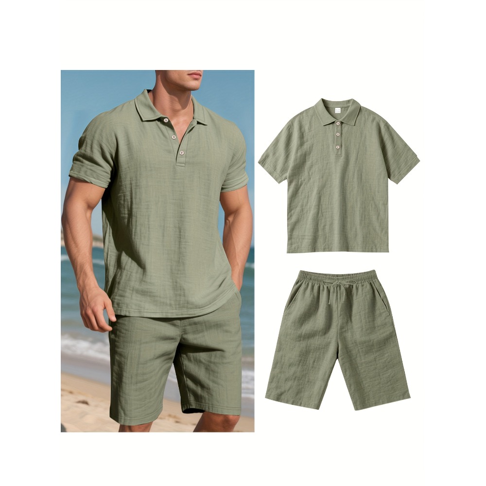 Letni męski garnitur lniany z  – Summer Clothing Men Linen recenzja i cena