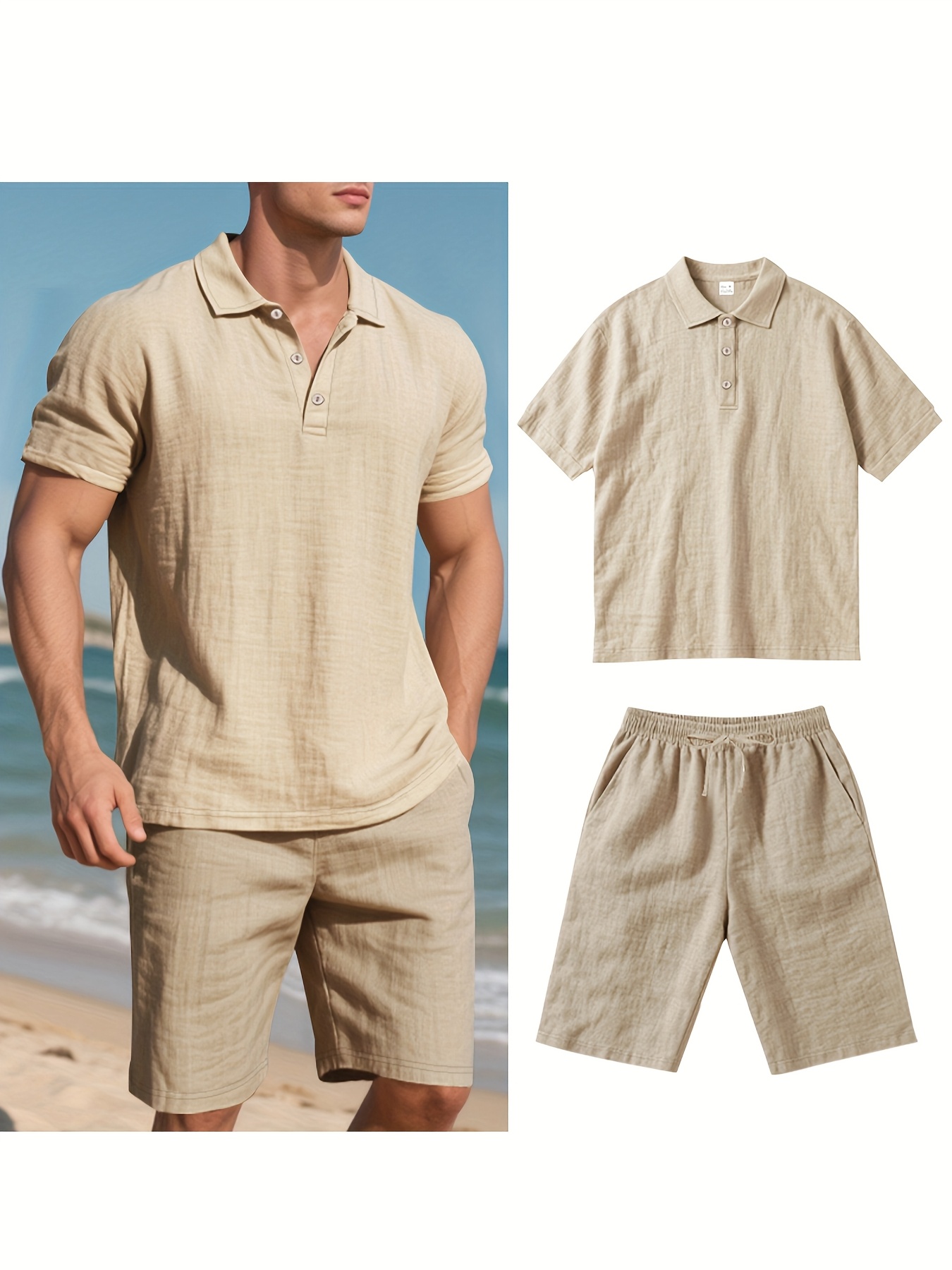 Letni męski garnitur lniany z  – Summer Clothing Men Linen recenzja i cena