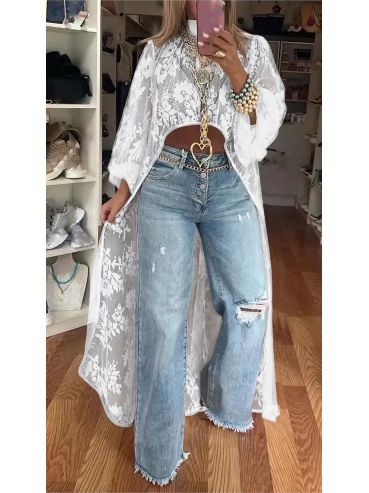 Lady Fashion Lace Shirt Top Ca – Summer Clothing Holiday recenzja i cena