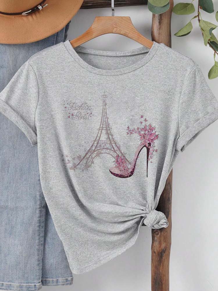 Modna koszulka damska z nadruk – Summer Clothing In Paris recenzja i cena