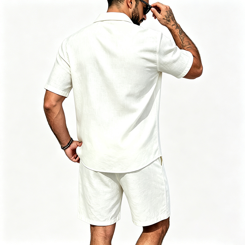 Męski lniany dwuczęściowy zest – Summer Clothing Men Linen recenzja i cena