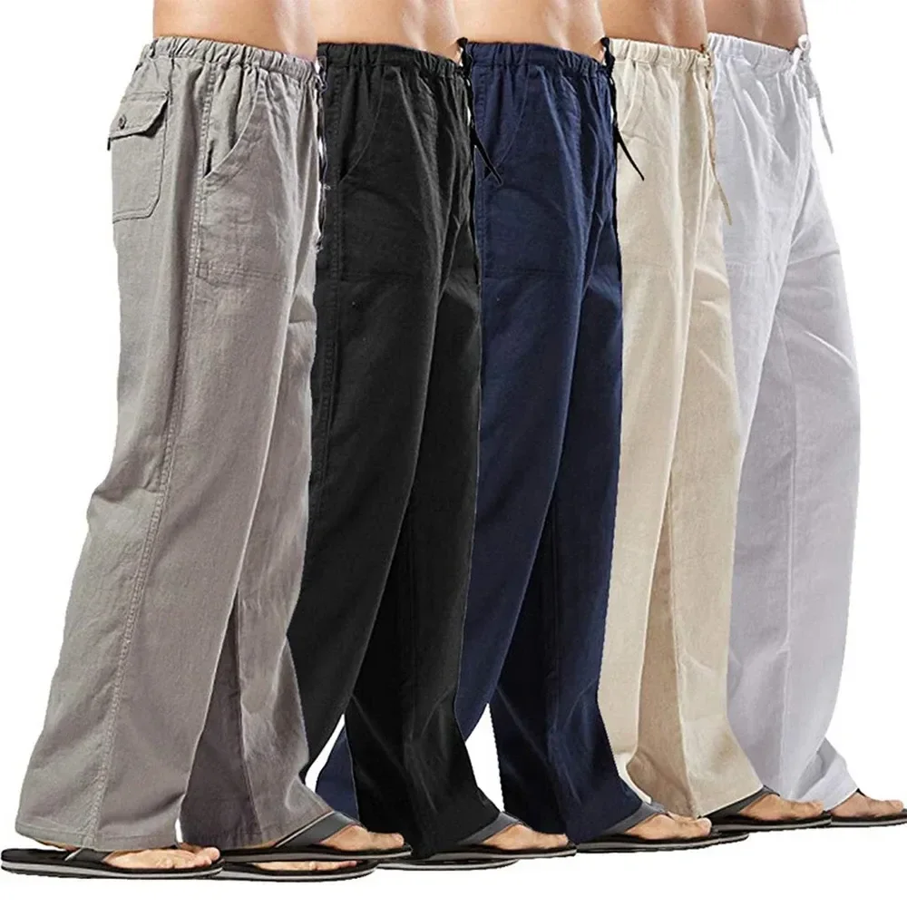 Codzienne męskie spodnie baweł – Summer Clothing Men Linen recenzja i cena