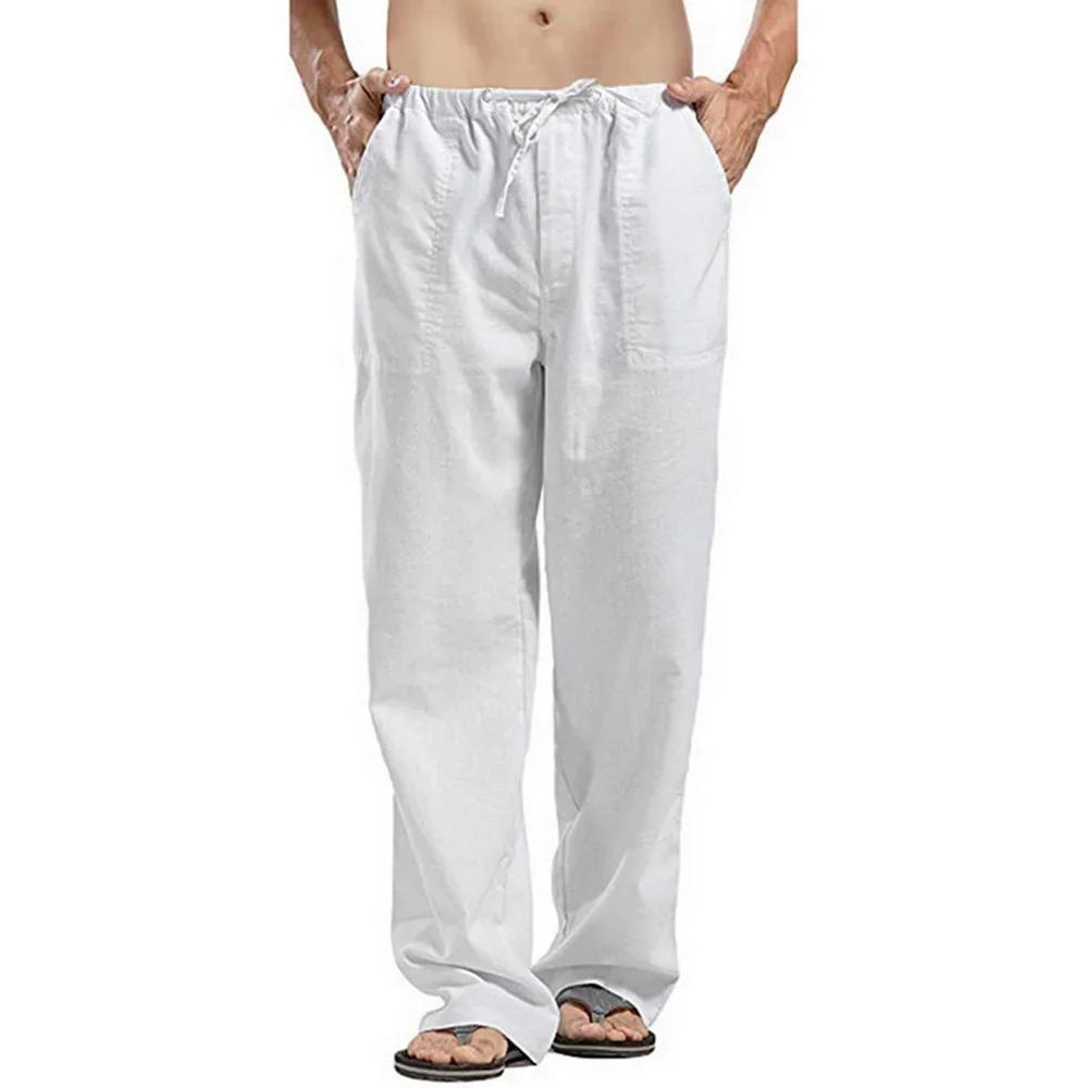 Codzienne męskie spodnie baweł – Summer Clothing Men Linen recenzja i cena