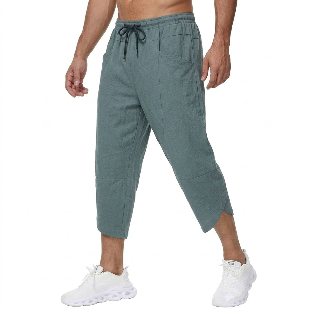 Letnie męskie lniane spodnie k – Summer Hiking Clothing recenzja i cena