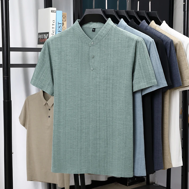 Męskie koszule z krótkim rękaw – Summer Clothing Men Linen recenzja i cena