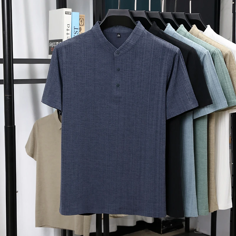 Męskie koszule z krótkim rękaw – Summer Clothing Men Linen recenzja i cena