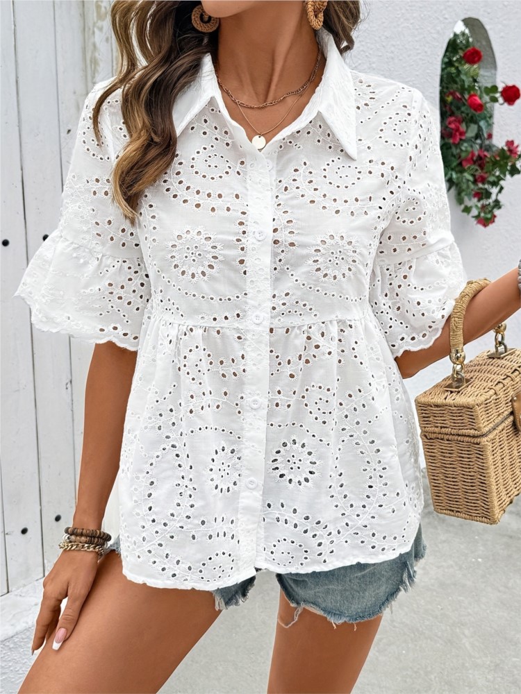 Biała Koronkowa Koszula z Kwia – Summer Clothing Holiday recenzja i cena