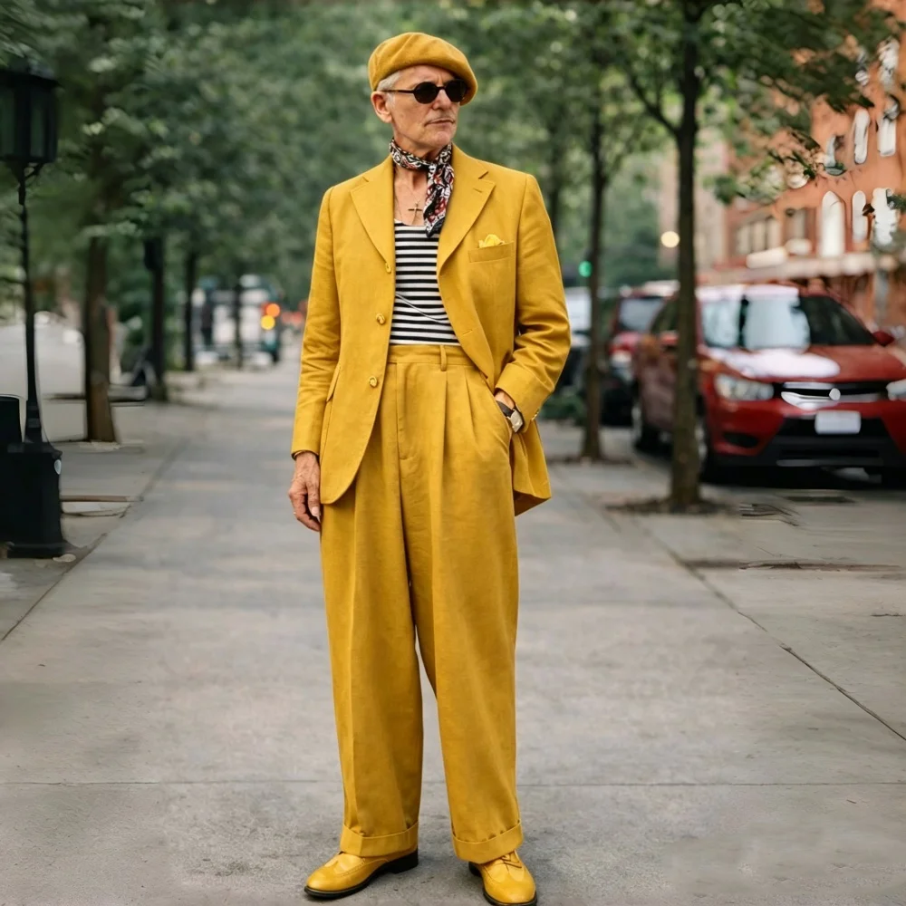 Brązowe lniane garnitury męski – Summer Clothing Men Linen recenzja i cena