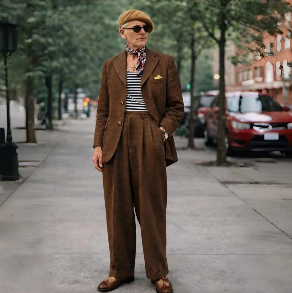 Brązowe lniane garnitury męski – Summer Clothing Men Linen recenzja i cena