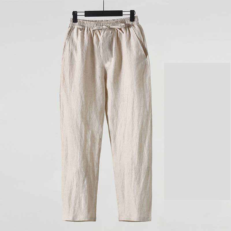 Letnie spodnie w stylu chiński – Summer Clothing Men Linen recenzja i cena
