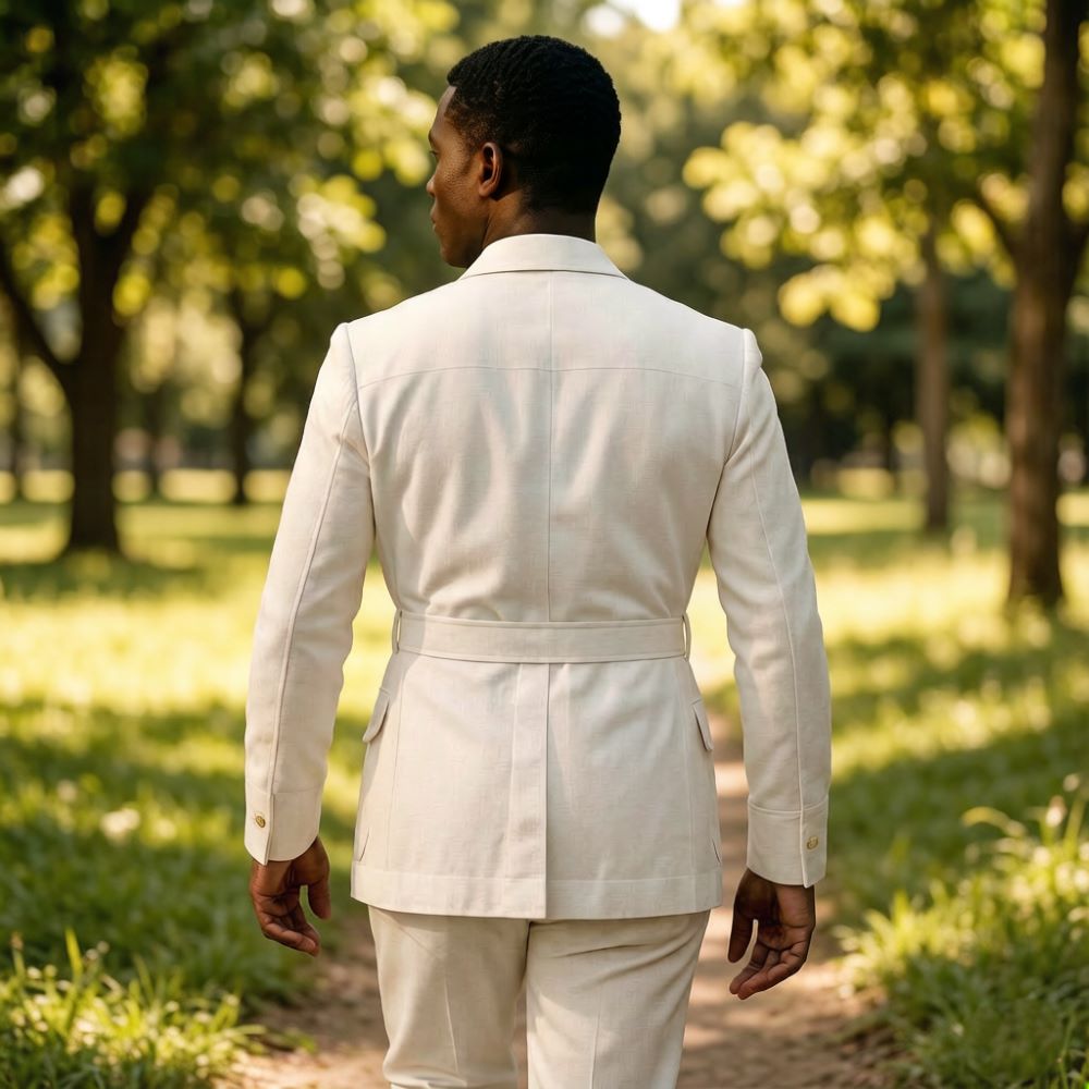 Męskie lniane garnitury safari – Summer Clothing Men Linen recenzja i cena