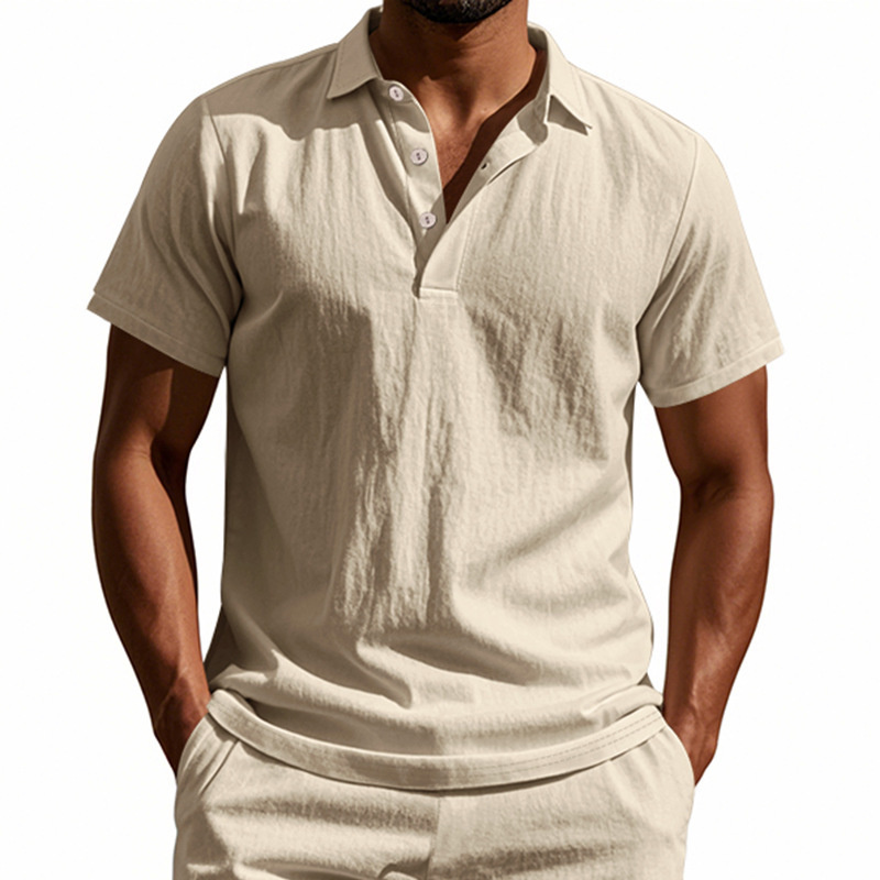 Wysokiej jakości koszulka POLO – Summer Clothing Men Linen recenzja i cena